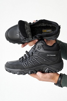 картинка Чоловічі черевики шкіряні зимові чорні Clubshoes B 4 бот от магазина Obuff 
